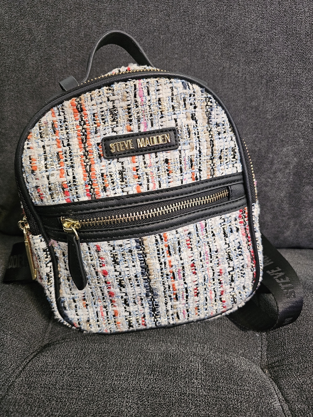 Steve Madden Tweed Mini Backpack in Multicolor